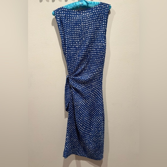 ADOLFO DOMINGUEZ Blue Polka Dot Sleeveless Dress / Size 36 or US 6 / - Picture 5 of 6